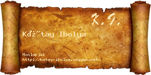 Kátay Ibolya névjegykártya